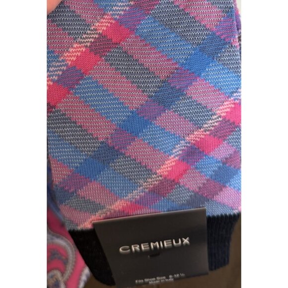 Cremieux Tie & Sock Set ITALIAN SILK Paisley Pink Blue Plaid Dress SOCKS NEW - Picture 3 of 10
